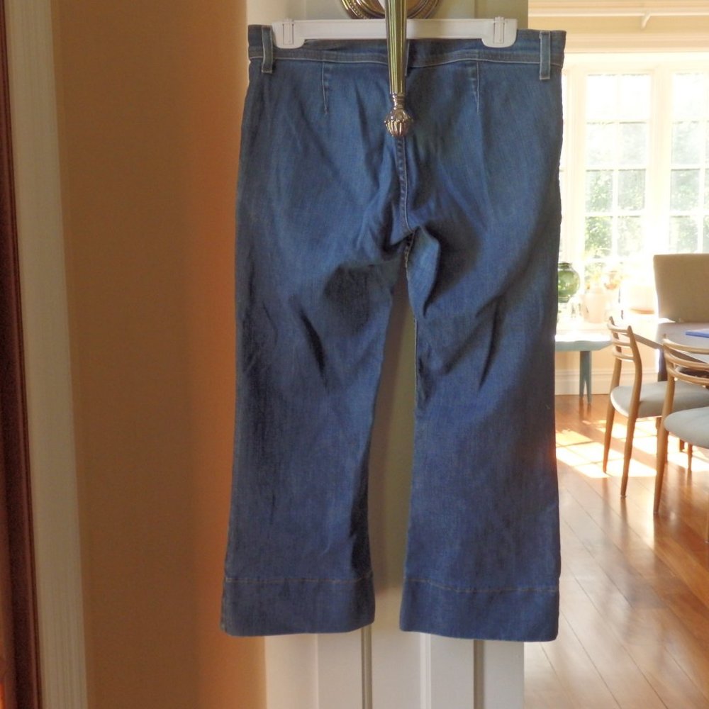 Juicy Couture Crop Capri blue Jeans zipper pockets 29 - Picture 8 of 9